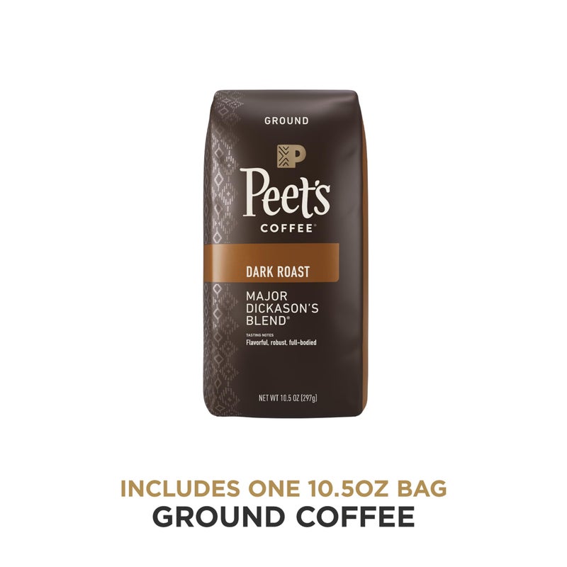 Peet's Coffee, Dark Roast Ground Coffee - Major Dickason's Blend 10.5 Ounce Bag - Image 2